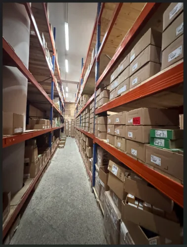 Inventaire physique — allée de stockage lors d'une mission MasterValue